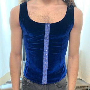 velvet corset square neck camisole top